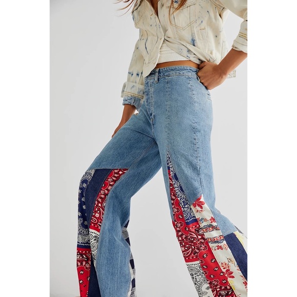 Free People Cortez Pieced Jeans - Picture 3 of 7